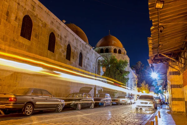 Noite Atirar Rua Caminho Com Ninguém Cidade Antiga Damasco República — Fotografia de Stock