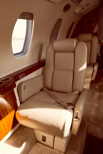 Luxusní interiér letadla — Stock fotografie