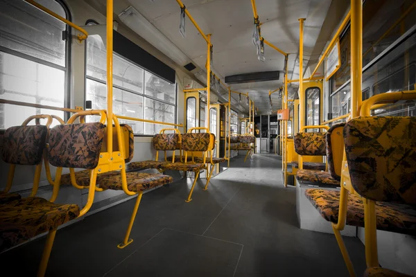 Interior of an electric yellow seats — Stock Photo, Image