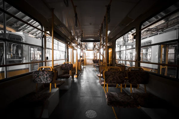 The interior of an electric yellow seats — Stock fotografie
