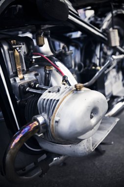 eski bir Alman motosiklet detayını kapatın
