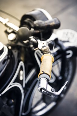 eski bir Alman motosiklet detayını kapatın