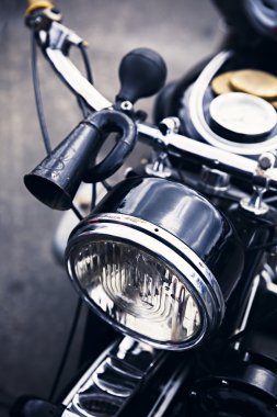 eski bir Alman motosiklet detayını kapatın