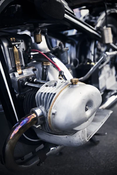 Close detail of an old German motorcycle — Stock Photo, Image