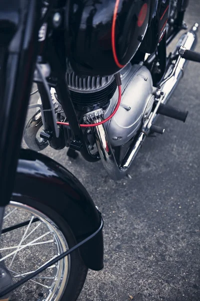 关闭旧的德国摩托车的详细 — 图库照片