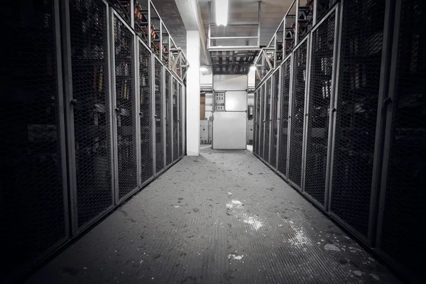 Electrical switchboards in an abandoned factory — Stock Photo, Image