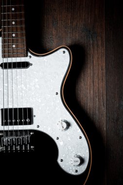 bir elektro gitar Ayrıntılar, yakın çekim