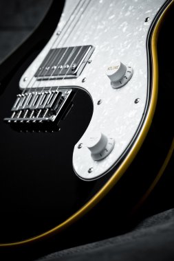 bir elektro gitar Ayrıntılar, yakın çekim