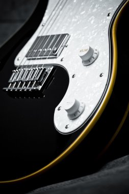 an electric guitar details, close up clipart