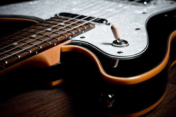 an electric guitar details, close up
