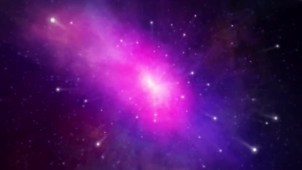 Tunnel stellare infinito con nebulosa sullo sfondo dello spazio animazione loop — Video Stock