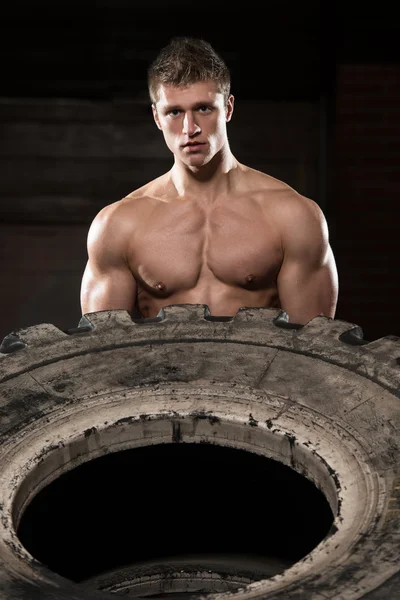 Tire Workout Exercise — Stock Photo, Image