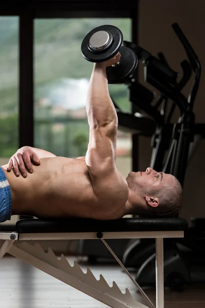 Triceps Exercising With Dumbbell — Stock Photo, Image