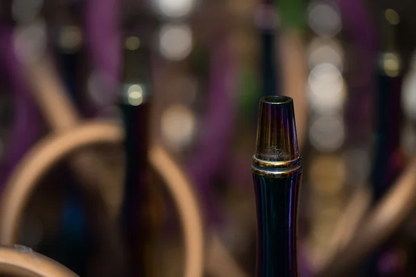 Several Hookahs Lined Up In A Cafe Bar — Stock Photo, Image