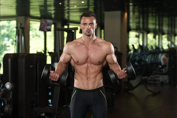 Young Man Working Out Biceps — Stock Photo, Image