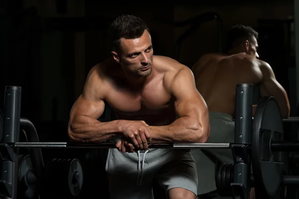 Young Man Resting In Healthy Club After Exercising — Stock Photo, Image