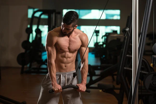 Triceps egzersiz vücut geliştirmeci — Stok fotoğraf