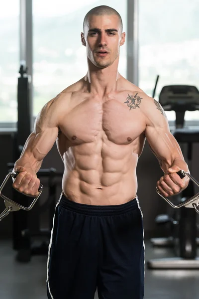 Chest Workout Cable Crossover — Stock Photo, Image