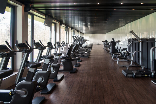 Modern Gym Interior With Equipment