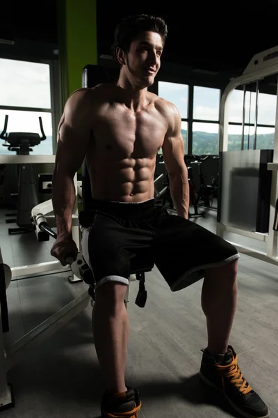 Joven ejercitando tríceps en el gimnasio —  Fotos de Stock