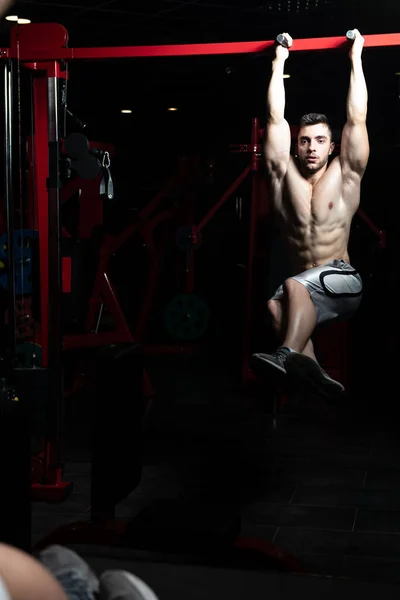 Athlete Performing Hanging Leg Raises Exercise One Most Effective Exercises — Stock Photo, Image