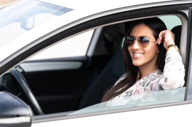 Arabasında Kadın Sürücü Portresi