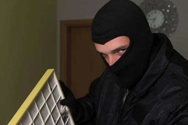 Man Wearing Mask Robbed Jewelry Store Robbery Concep — Stock Photo, Image