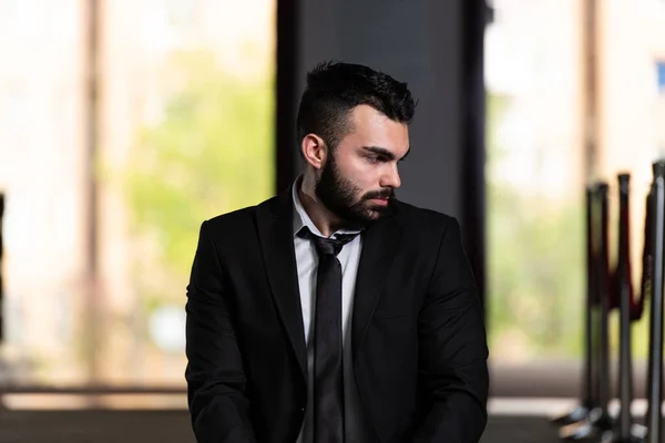 Portrait Young Adult Muslim Man Praying Mosque — Stock Photo, Image