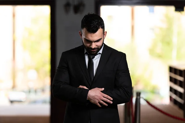 Portrait Young Adult Muslim Man Praying Mosque — Stock Photo, Image