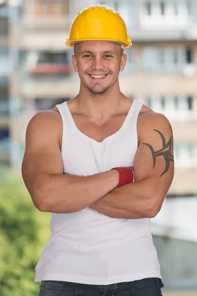 Retrato del manitas profesional sonriente — Foto de Stock