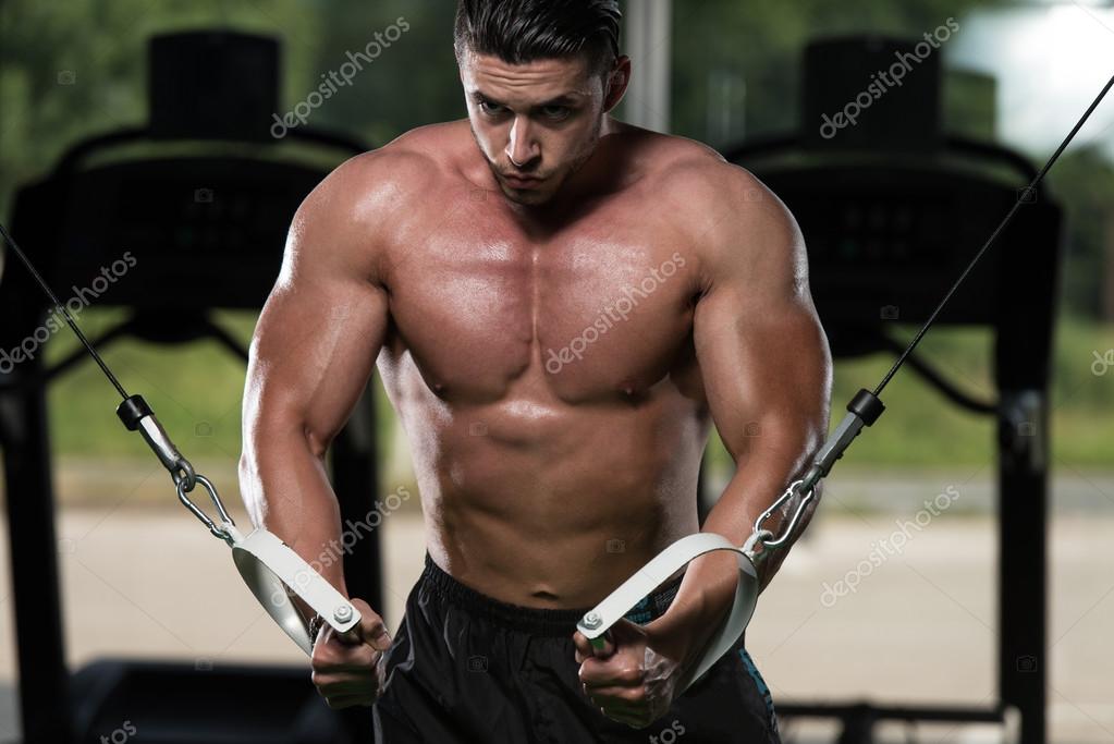 Cable Crossover Chest Workout Stock Photo by ©ibrak 53631915