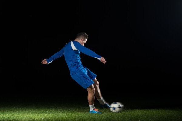 Soccer Player Doing Kick With Ball