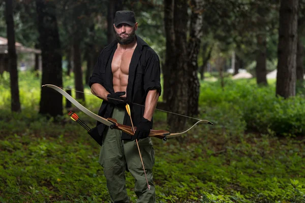 Archer Training With The Bow — Stock Photo, Image