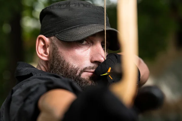 Archer Training With The Bow — Stock Photo, Image