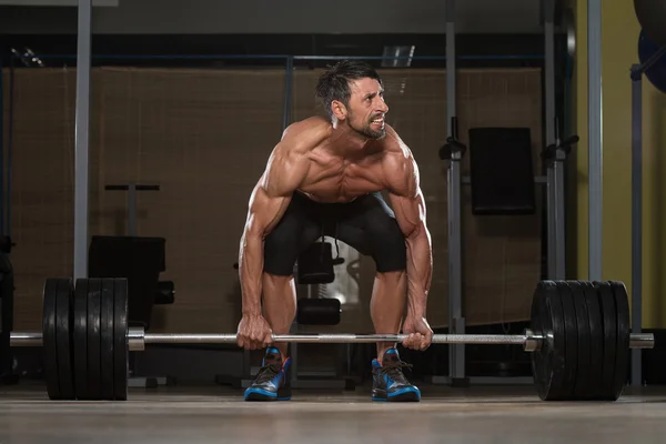 Deadlift training voor rug — Stockfoto