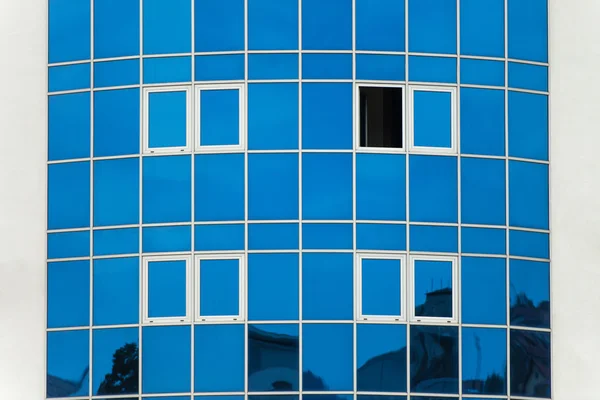 Transparent Blue Building Windows Of Business Center — Stock Photo, Image