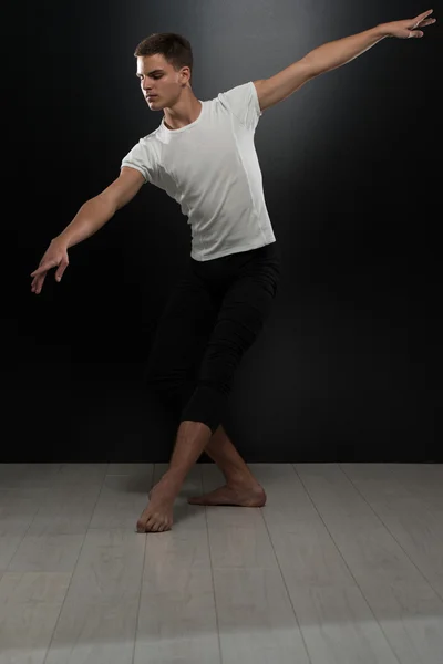 Portrait Of Young Ballet Dancer On Black Background — Stock Photo, Image