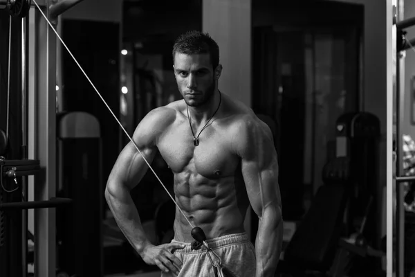 Man Doing Exercise For Triceps — Stock Photo, Image