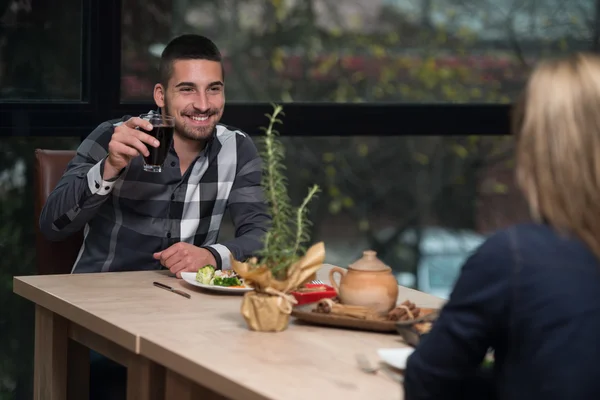 Handsome Couple Having Lunch — Stock Photo, Image