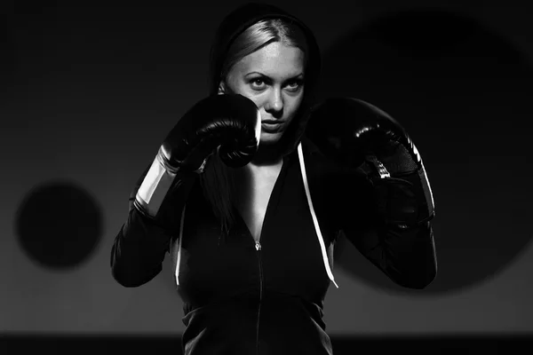 Young Woman The Fighter — Stock Photo, Image