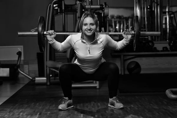 Barbell Squat Workout For Legs — Stock Photo, Image