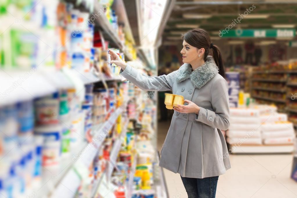 Woman At Groceries Store