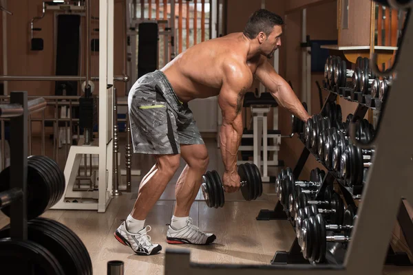 Man Doing Back Exercises In The Gym — Stock Photo, Image