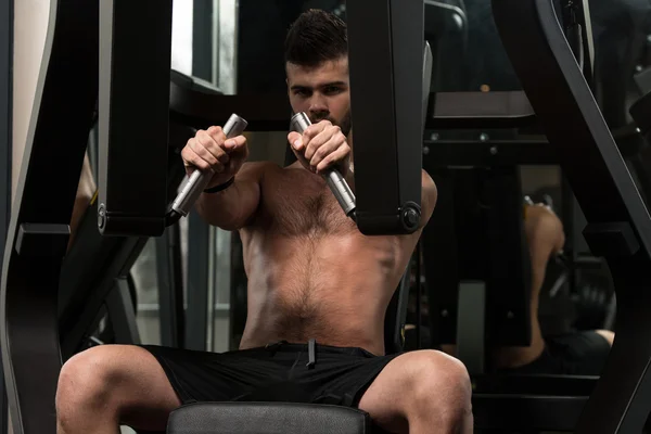 Chest Exercise On Machine — Stock Photo, Image