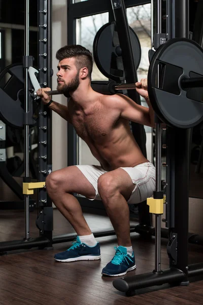 Barbell Squat Workout For Legs — Stock Photo, Image