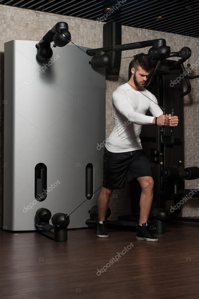 Chest Workout Cable Crossover — Stock Photo © ibrak 64833785