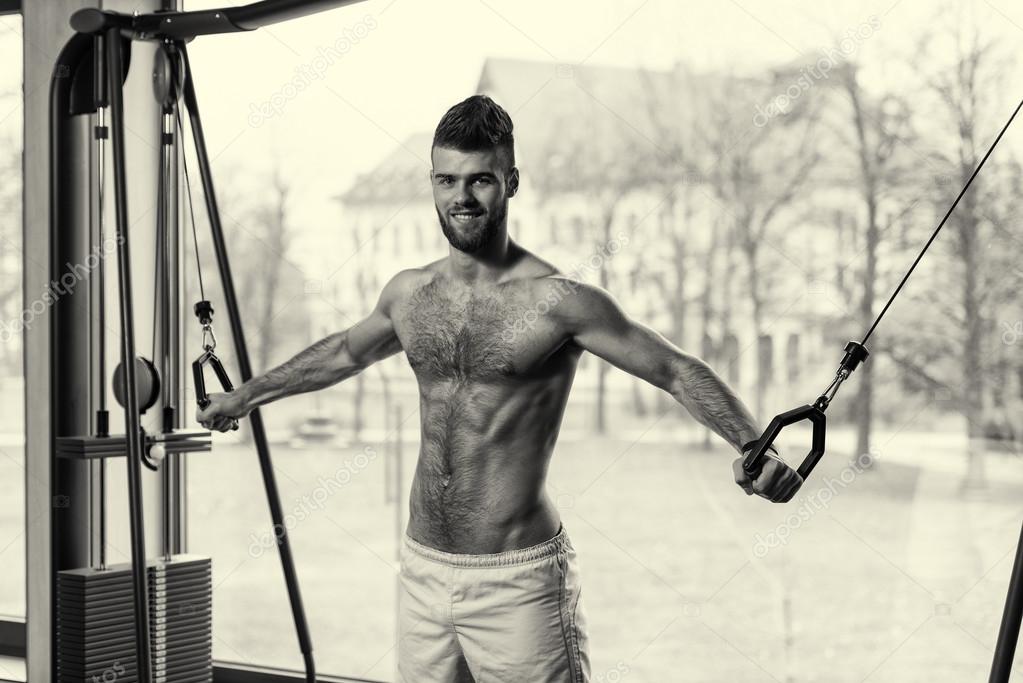 Chest Workout Cable Crossover — Stock Photo © ibrak 64838859