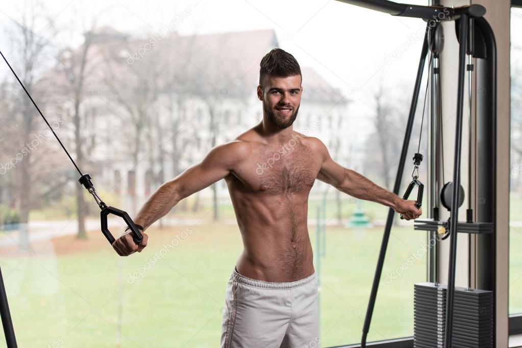 Cable Crossover Chest Workout — Stock Photo © ibrak 64838997