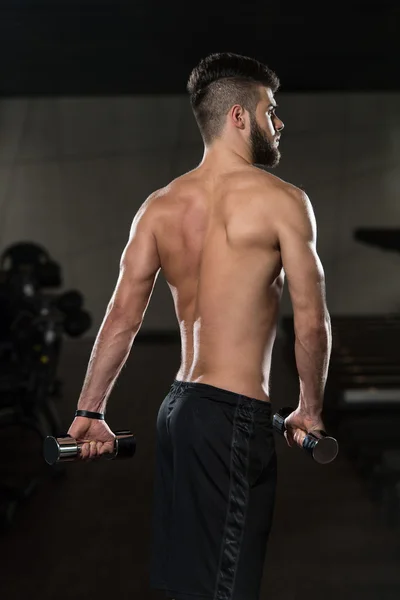 Posing With Dumbbells — Stock Photo, Image