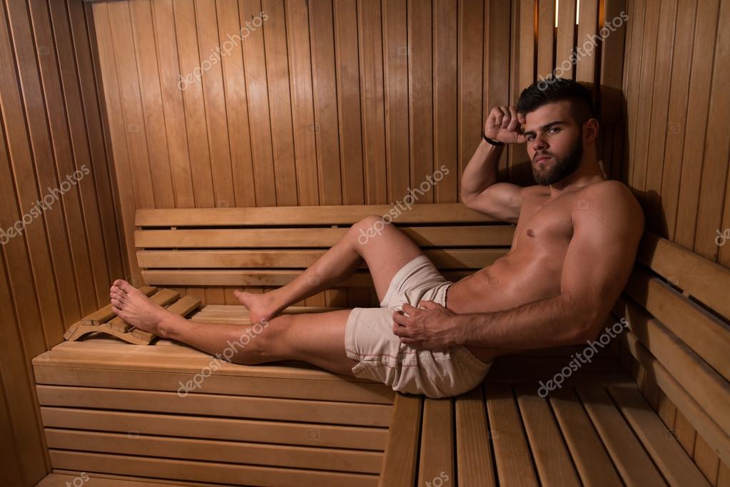 Man Resting Relaxed In The Hot Sauna Stock Photo by ©ibrak 64843221